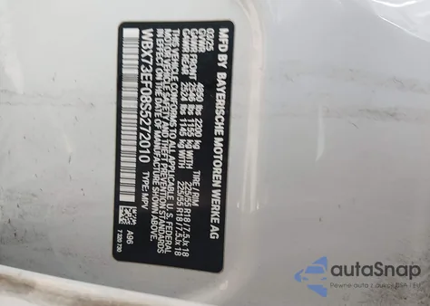 2025 BMW X1 xDrive28I z USA, uszkodzony, nr VIN WBX73EF08S5272010